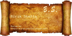Birik Stella névjegykártya